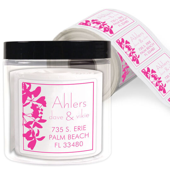 Wildflowers Square Address Labels in a Jar